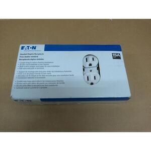 Eaton Standard Duplex Receptacle 270W, 15 A, 2-Pole, 5-15R, White 10 Counts